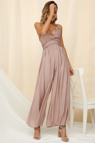 Salopeta de dama eleganta cu bretele subtiri si decolteu adanc in mai multe culori