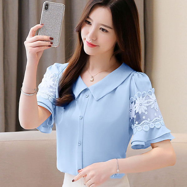 Camasa de dama actuala in trei culori cu broderie