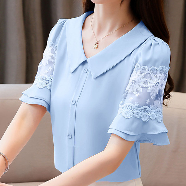 Camasa de dama actuala in trei culori cu broderie