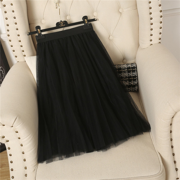 Új modell női tüll szoknya fehér, szürke és fekete színekben