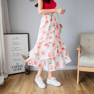 Modern női aszimmetrikus szoknya többféle színben