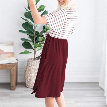 Hétköznapi női ruha rövid ujjú, nyakkendővel több színben