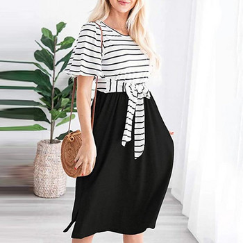 Hétköznapi női ruha rövid ujjú, nyakkendővel több színben