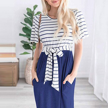 Hétköznapi női ruha rövid ujjú, nyakkendővel több színben