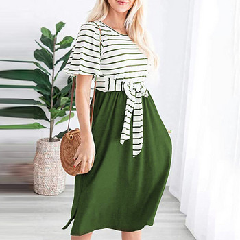 Hétköznapi női ruha rövid ujjú, nyakkendővel több színben