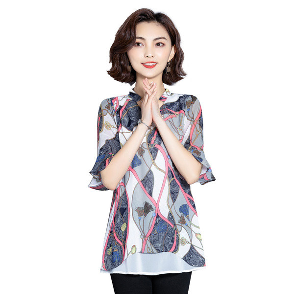 Női topikus blúz V-nyakkal, két színben