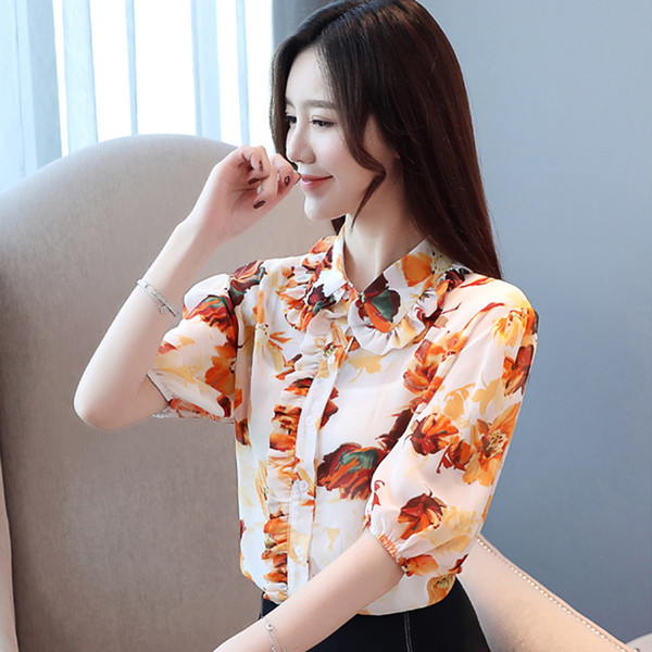 Modern női ing két színben, 3/4-es ujjal