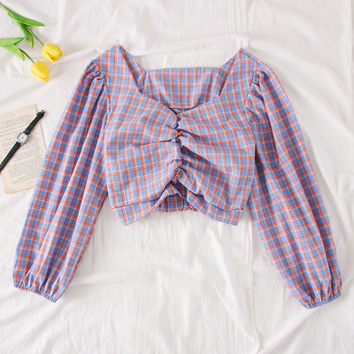 Új modell kockás női ing V-nyakkal több színben