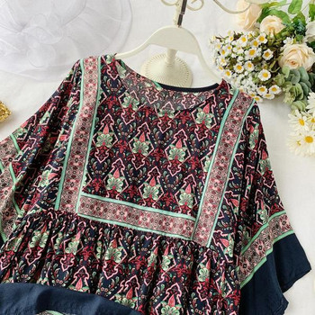 Lezser női ruha széles modell színes mintával két színben