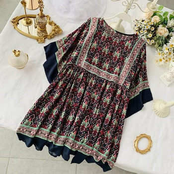 Lezser női ruha széles modell színes mintával két színben