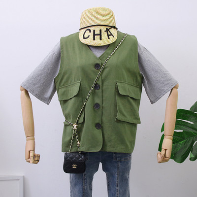 Női alkalmi mellény gombokkal és zsebekkel, három színben