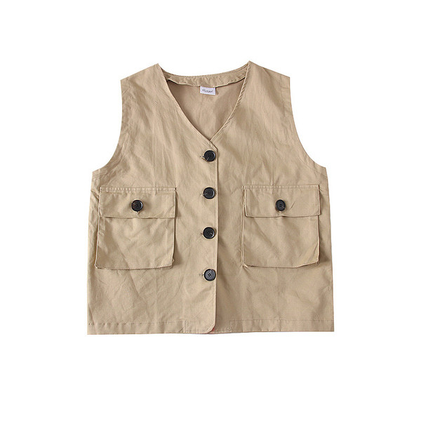 Női alkalmi mellény gombokkal és zsebekkel, három színben