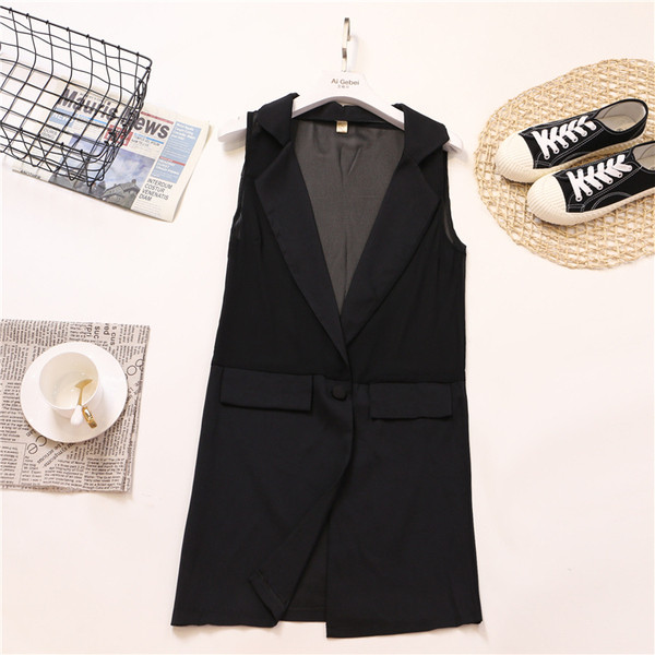 Stílusos női mellény V-nyakkal, fekete-fehér színben