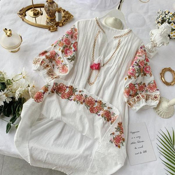 Alkalmi női ruha virágos hímzéssel több színben