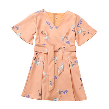 Rövid ujjú, virágmintás női ruha három színben