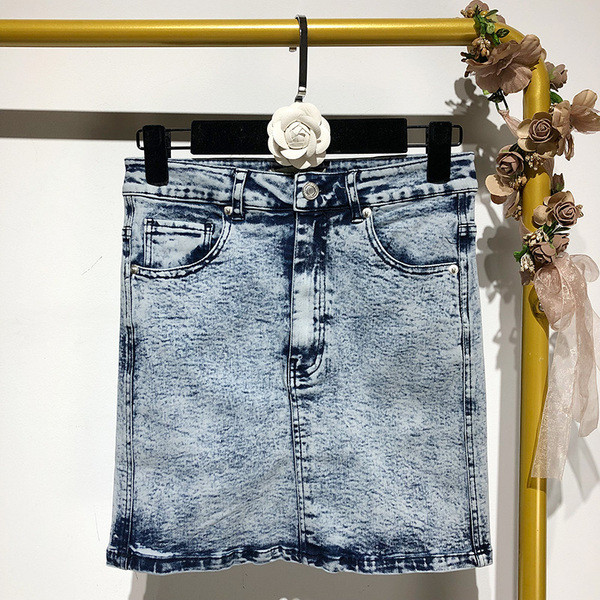 Női farmerszoknya két színben - sima modell