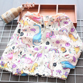 Színes gyerekkabát lányoknak kapucnival