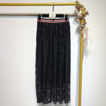 Hosszú csipkeszoknya színes gumival - három színben