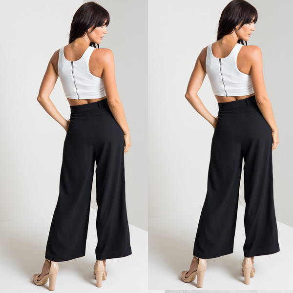 Modern női nadrág magas derékkal, megkötővel barna és fekete színben