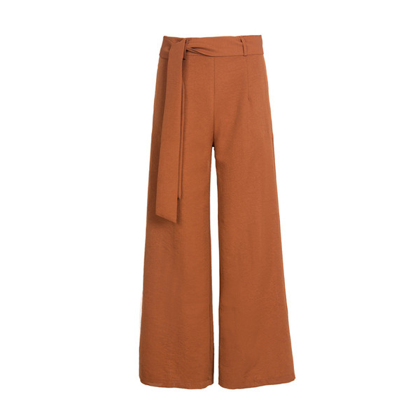 Modern női nadrág magas derékkal, megkötővel barna és fekete színben