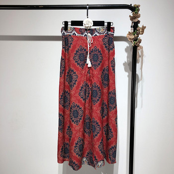 Hosszú szoknya gumival és derékban megkötővel