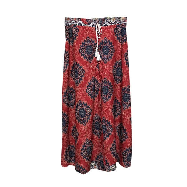 Hosszú szoknya gumival és derékban megkötővel