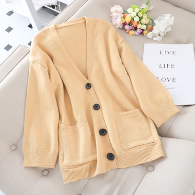 Női kardigán zsebekkel és V-nyakú több színben