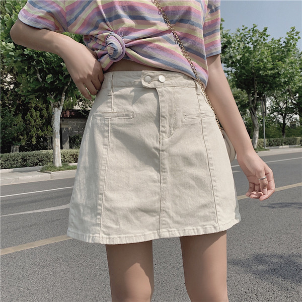 Modern női farmerszoknya két színben