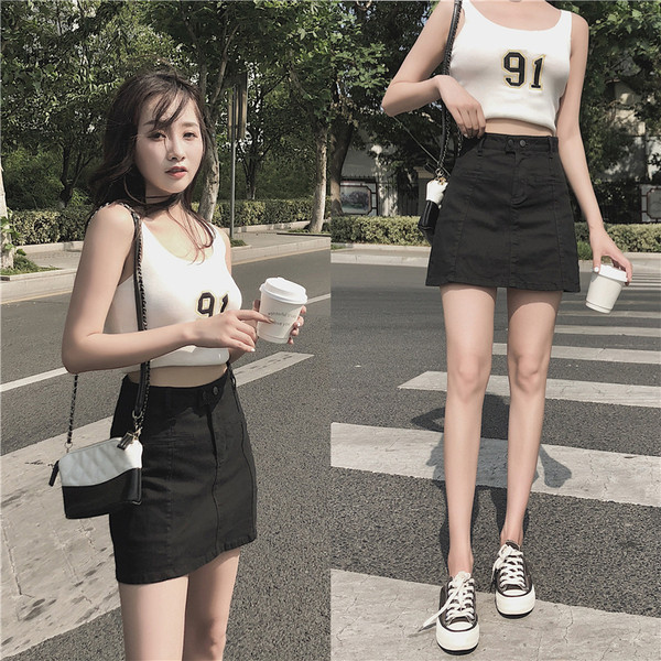 Modern női farmerszoknya két színben