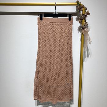 Vékony kötés hosszú barna szoknya