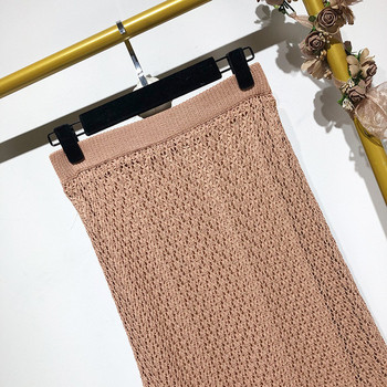 Vékony kötés hosszú barna szoknya