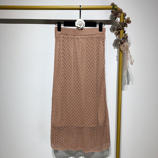 Vékony kötés hosszú barna szoknya