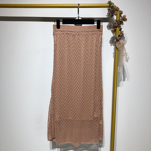 Vékony kötés hosszú barna szoknya