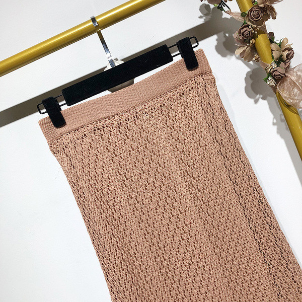 Vékony kötés hosszú barna szoknya