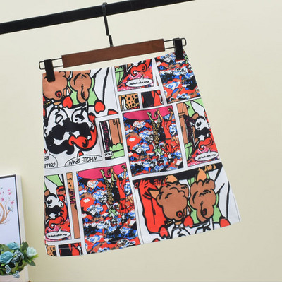 Női szoknya színes applikációval - rövid modell