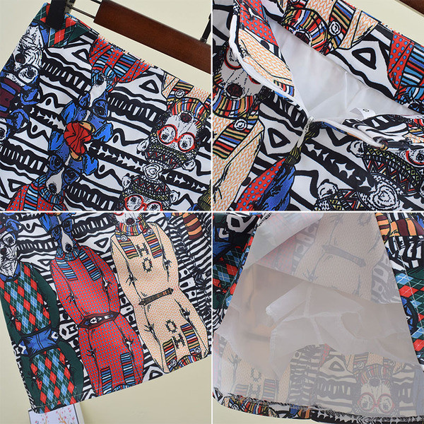 Női szoknya színes applikációval - rövid modell