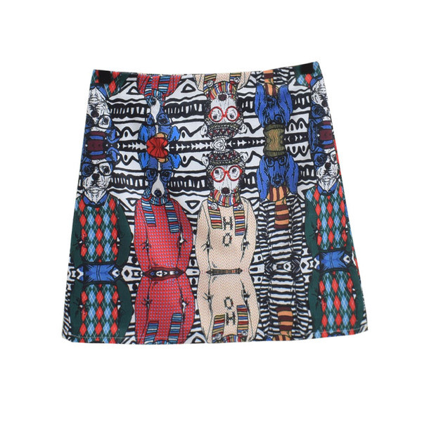 Női szoknya színes applikációval - rövid modell