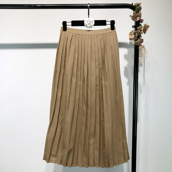 Hosszú redőzött szoknya barna színben