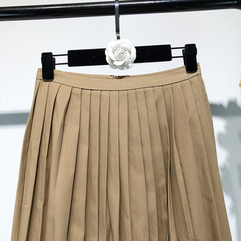 Hosszú redőzött szoknya barna színben