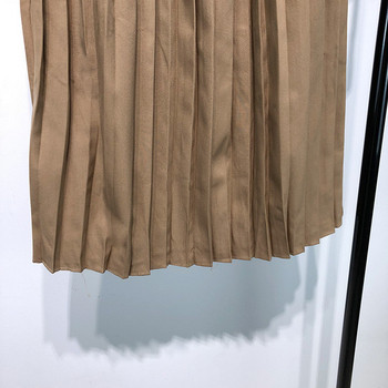 Hosszú redőzött szoknya barna színben