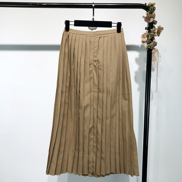 Hosszú redőzött szoknya barna színben