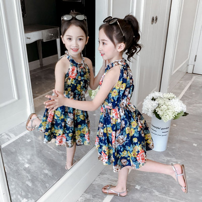 Új modell virágos mintás gyerekruha lányoknak