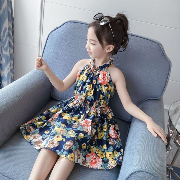 Új modell virágos mintás gyerekruha lányoknak