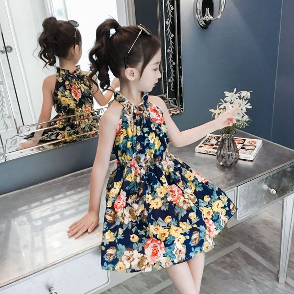 Új modell virágos mintás gyerekruha lányoknak