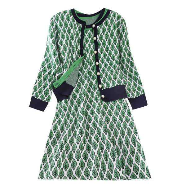 Stílusos női szett, mely egy kardigánt és egy ruhát tartalmaz két színben