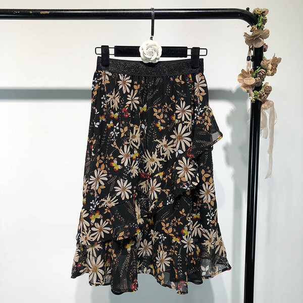 Rövid virágmintás tüllszoknya - két színben