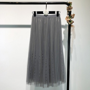 Hosszú tüllszoknya szürke és fekete színben