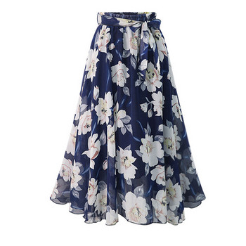 Modern női hosszú szoknya virágos motívummal, két színben