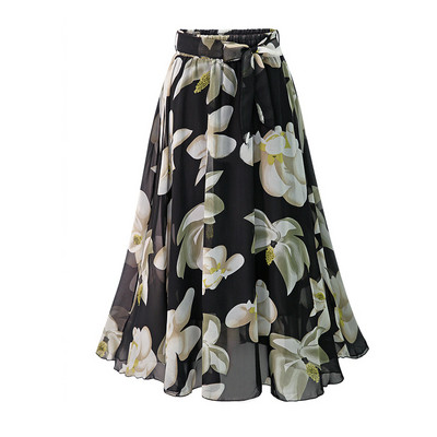 Modern női hosszú szoknya virágos motívummal, két színben