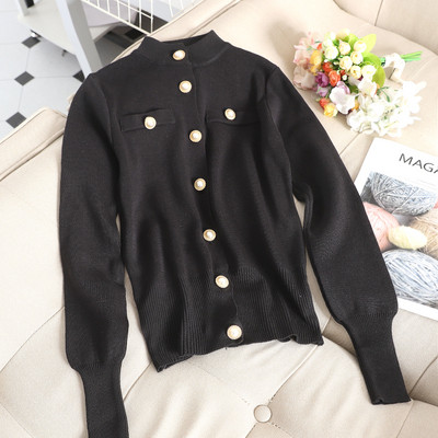 Női mellény O-alakú gallérral, fekete és bézs színben